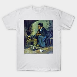 Vincent van Gogh Peasant Woman Cooking by a Fireplace T-Shirt